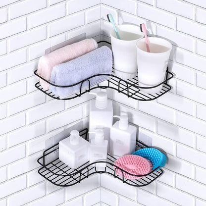 Self Adhesive Metal Corner Shelf for Bathroom & Kitchen