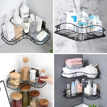 Self Adhesive Metal Corner Shelf for Bathroom & Kitchen