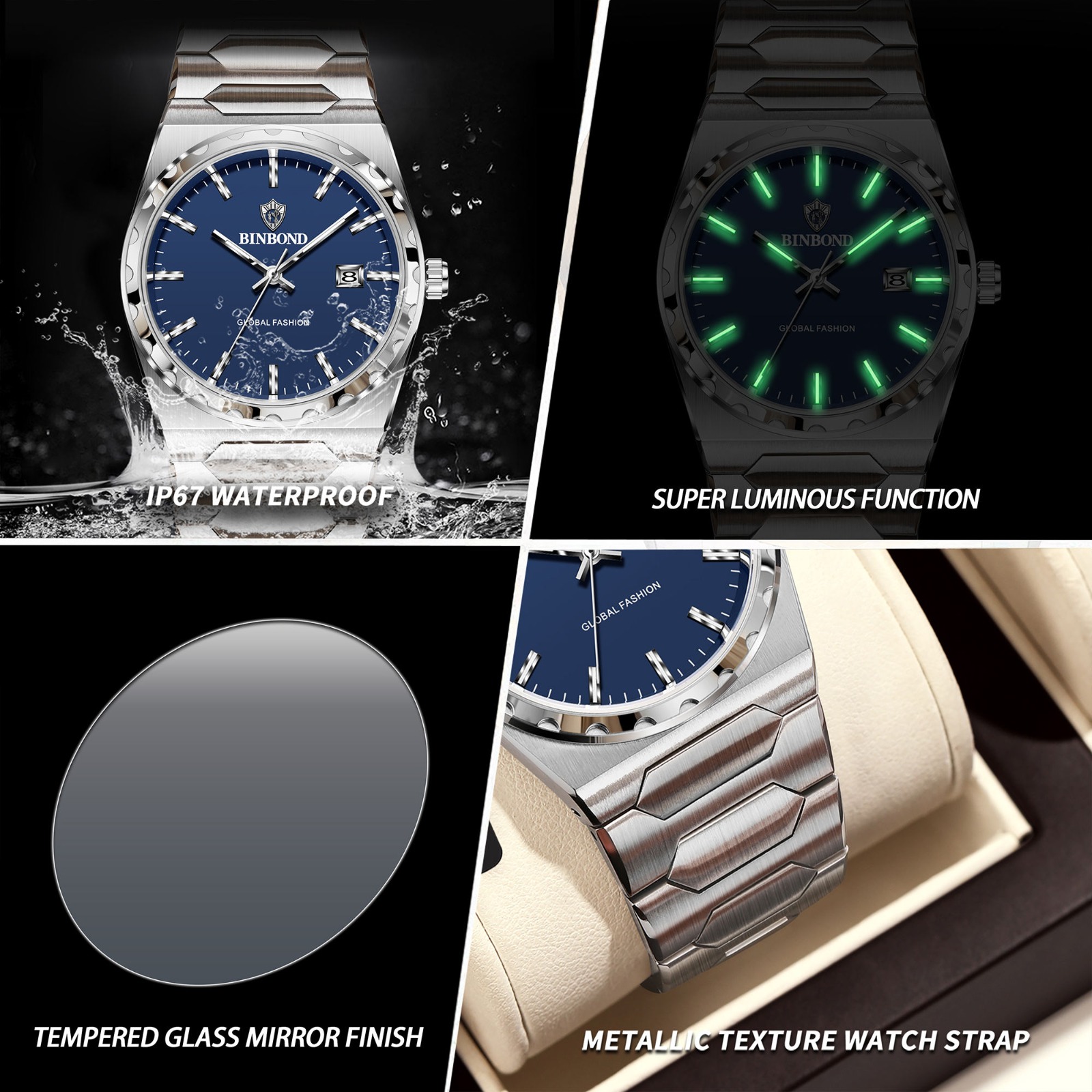 BINBOND Luxury Men's Quartz Watch - Image 4