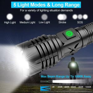 Ultra Bright Tactical Rechargeable Flashlight