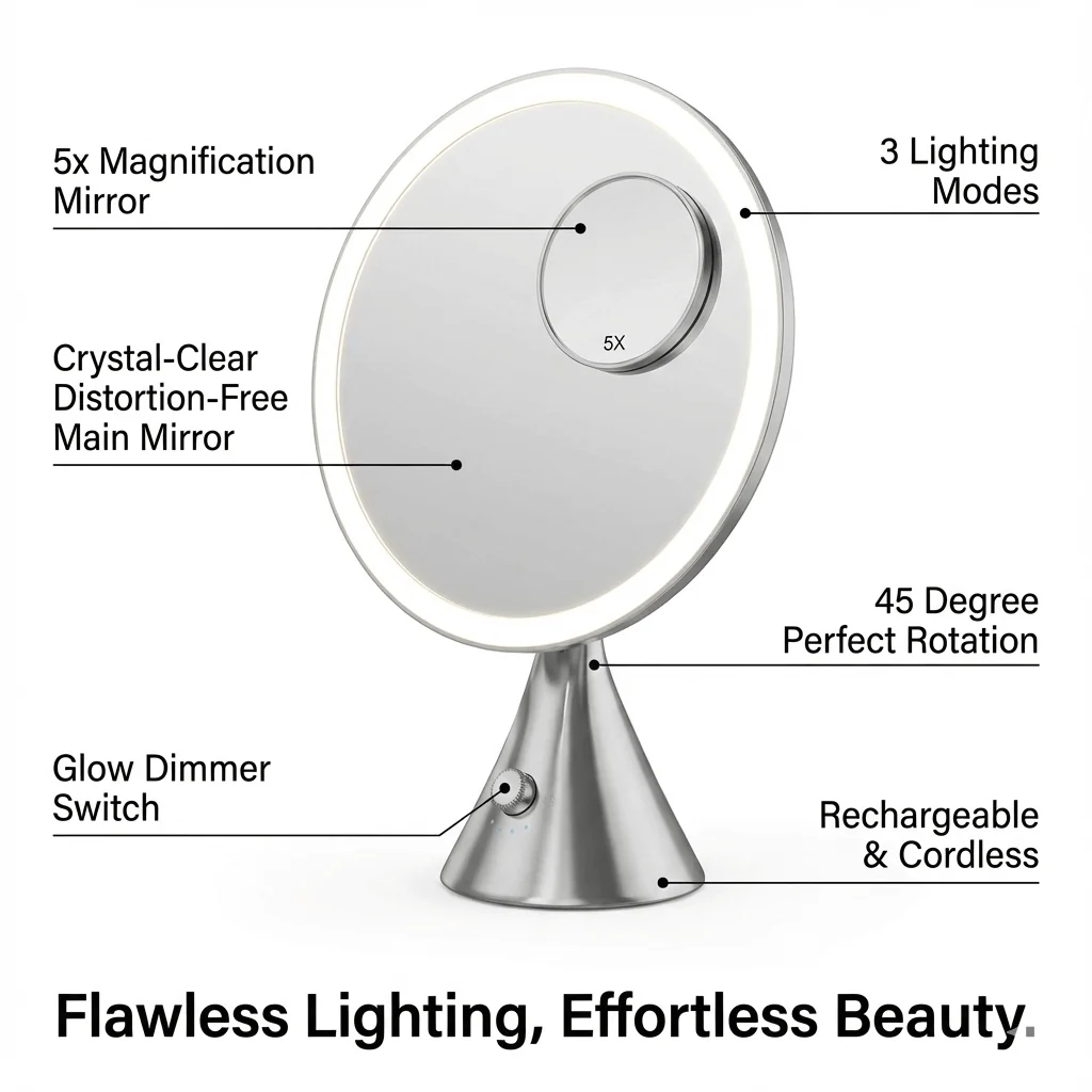 LED Makeup Mirror with Light - Image 5